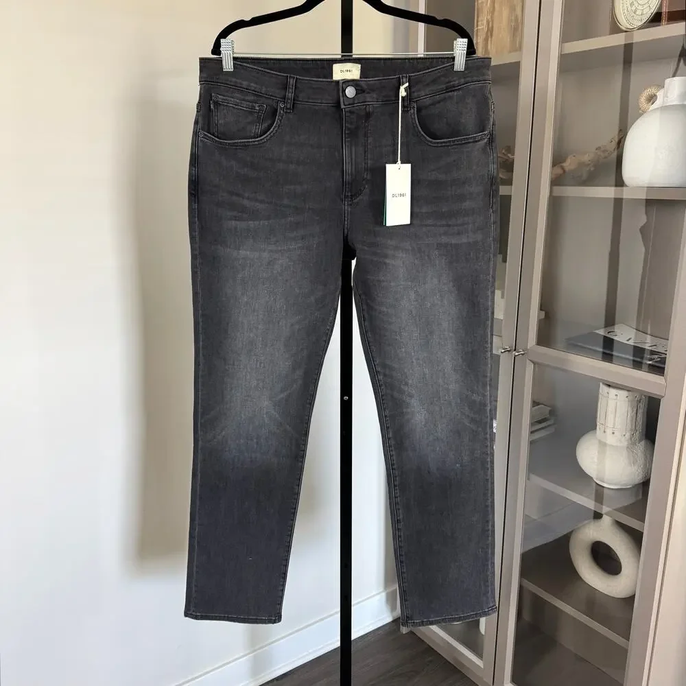 DL1961 Sable Black Wash Nick Slim Jeans 38 NEW Moisture Wicking Stretch Denim - Picture 2 of 8